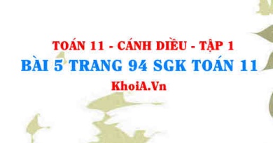 Bài 5 trang 94 SGK Toán 11 tập 1 Cánh Diều